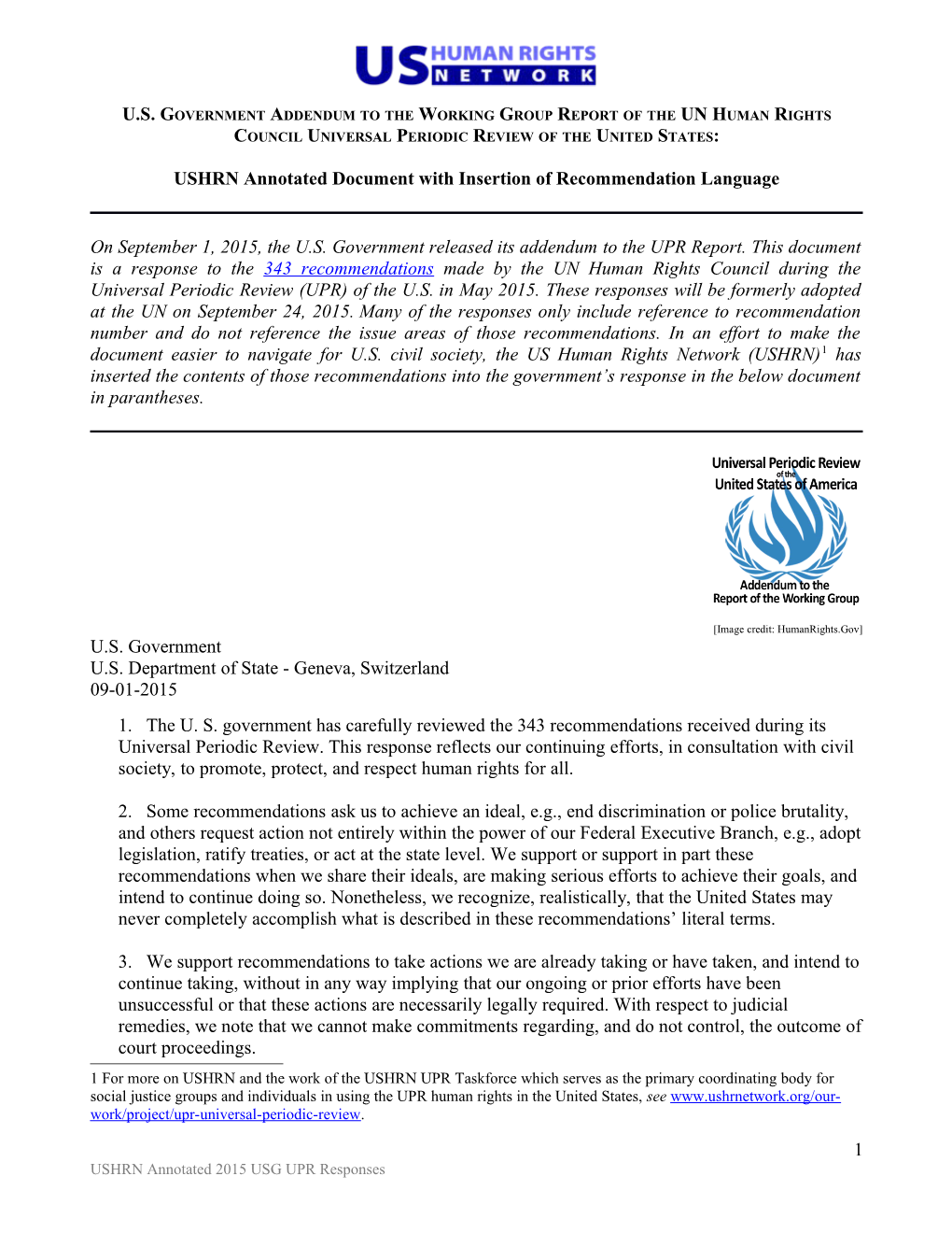 USHRN Annotated Document with Insertion of Recommendation Language