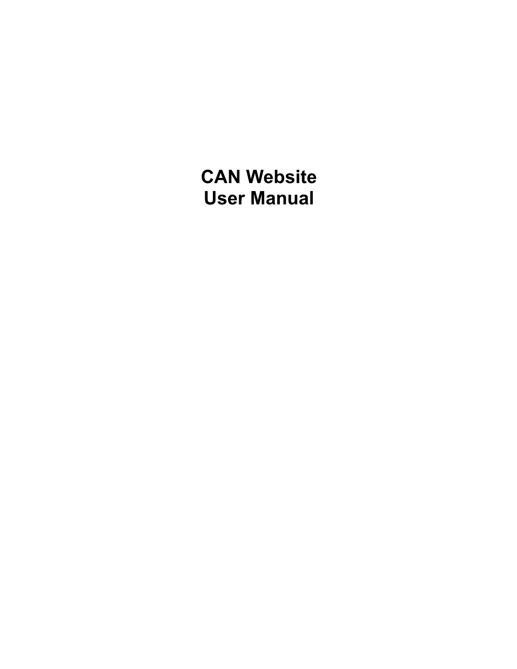 CAN Website Usermanual