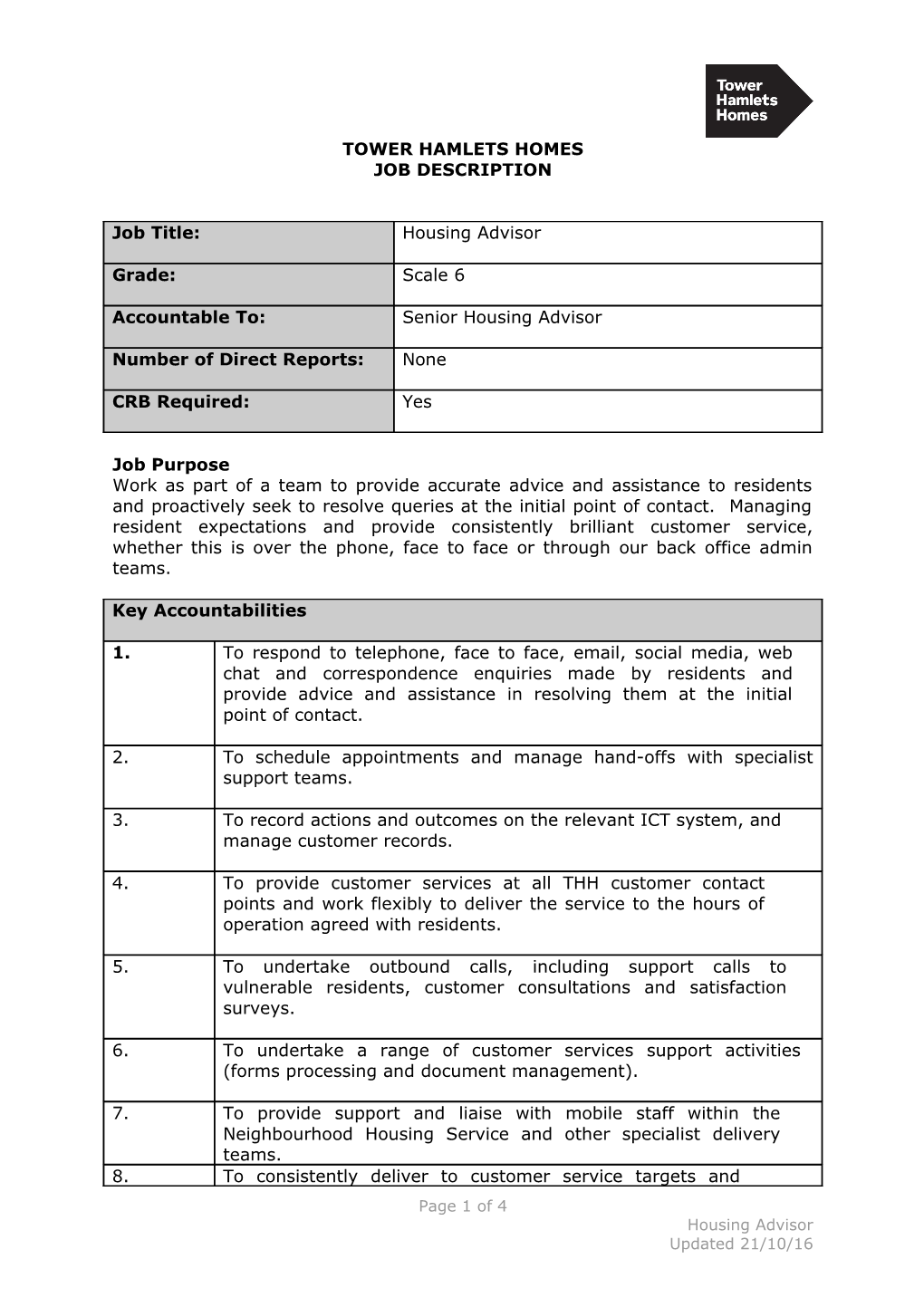 HA Job Description Person Specification (Perm) - V1 - 13Th October