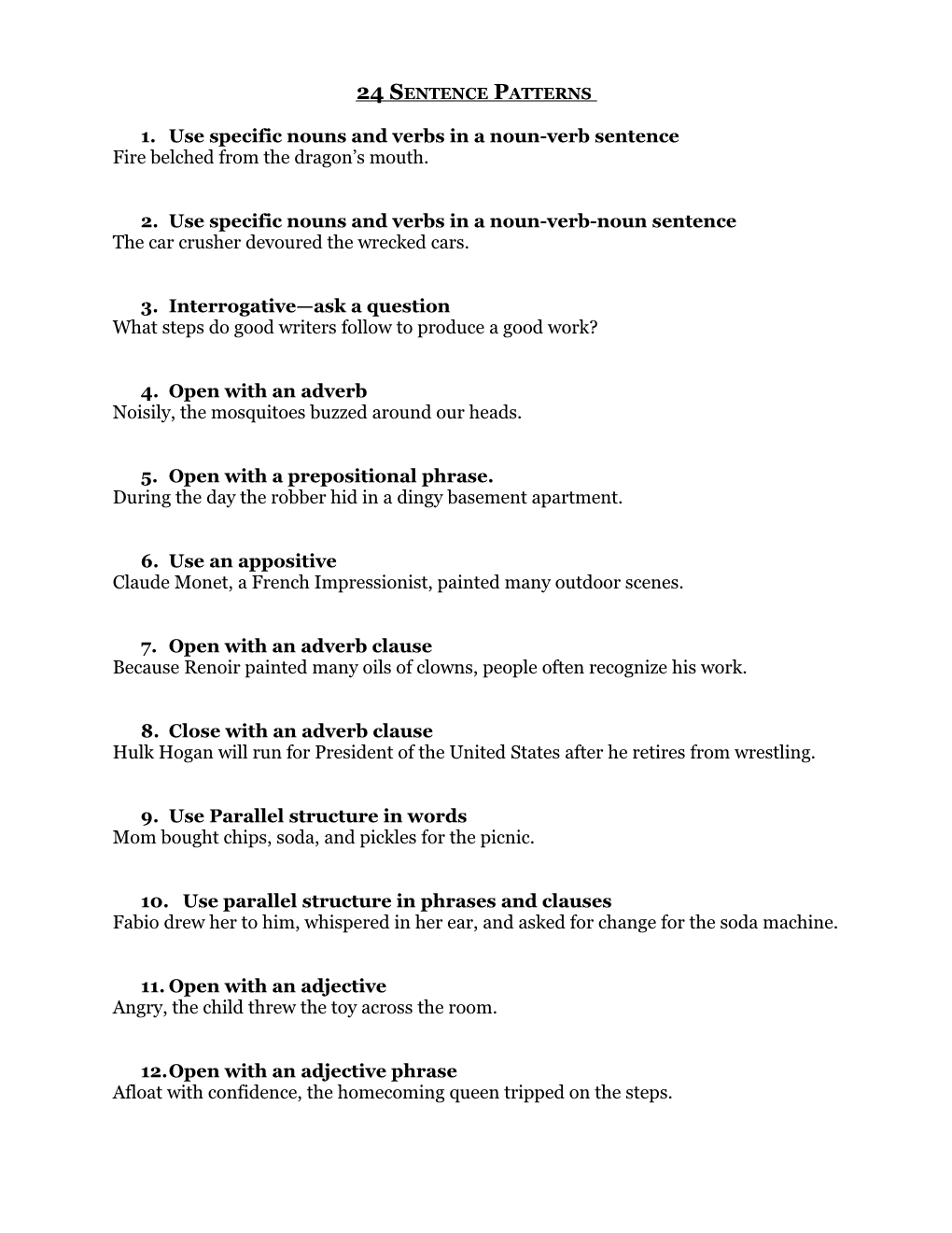 24 Sentence Patterns