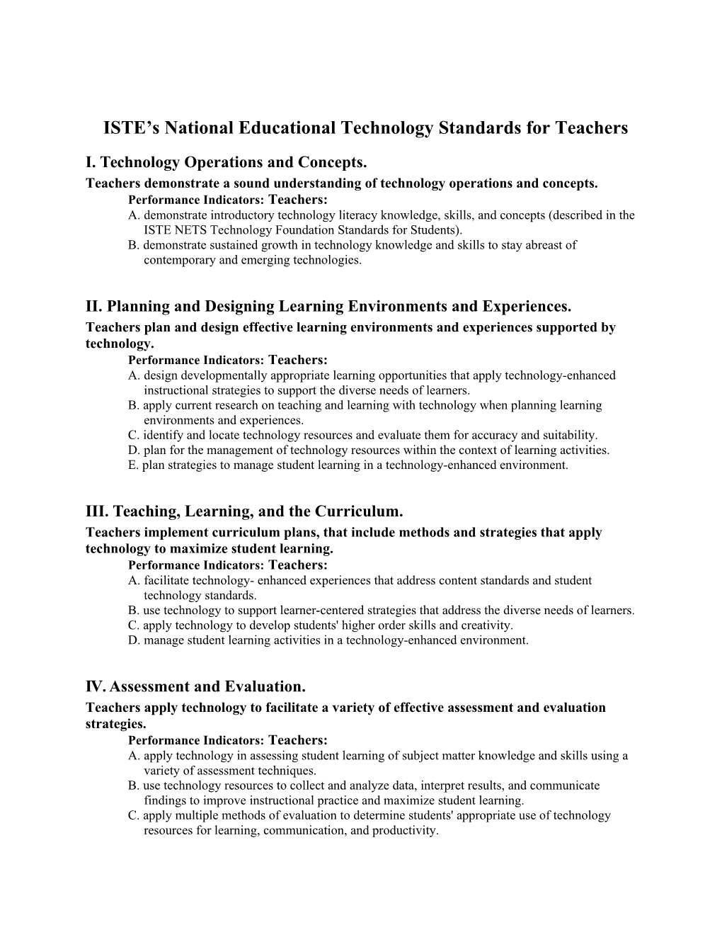 ISTE S National Educational Technology Standards for Teachers