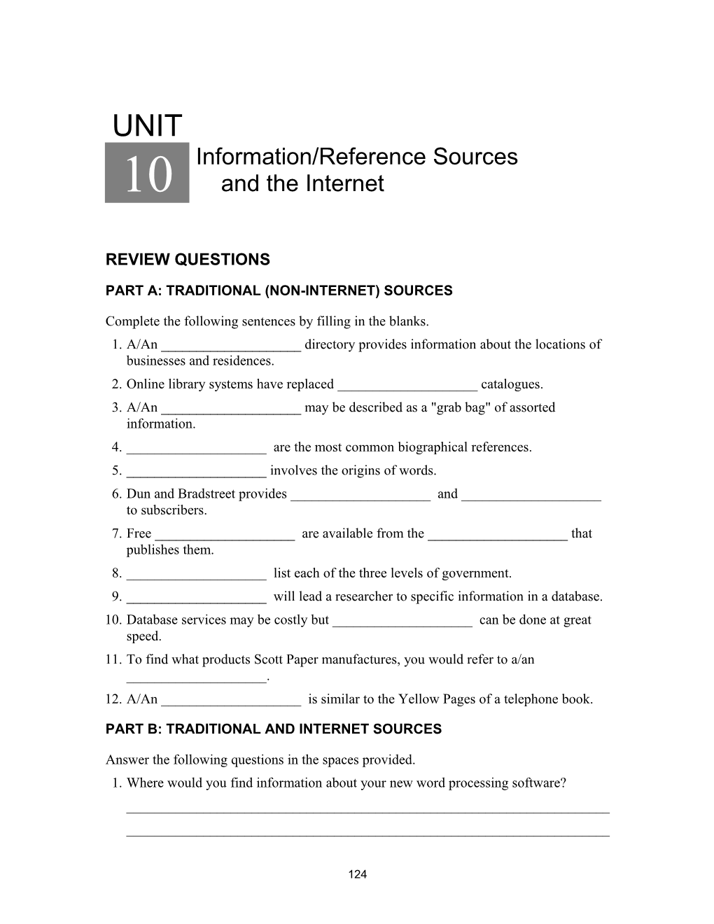 Information/Reference Sources and the Internet