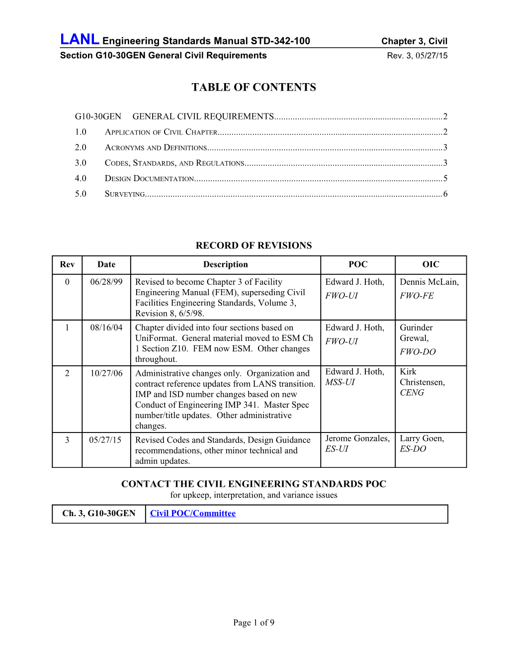 Lanlengineering Standards Manual STD-342-100Chapter 3, Civil