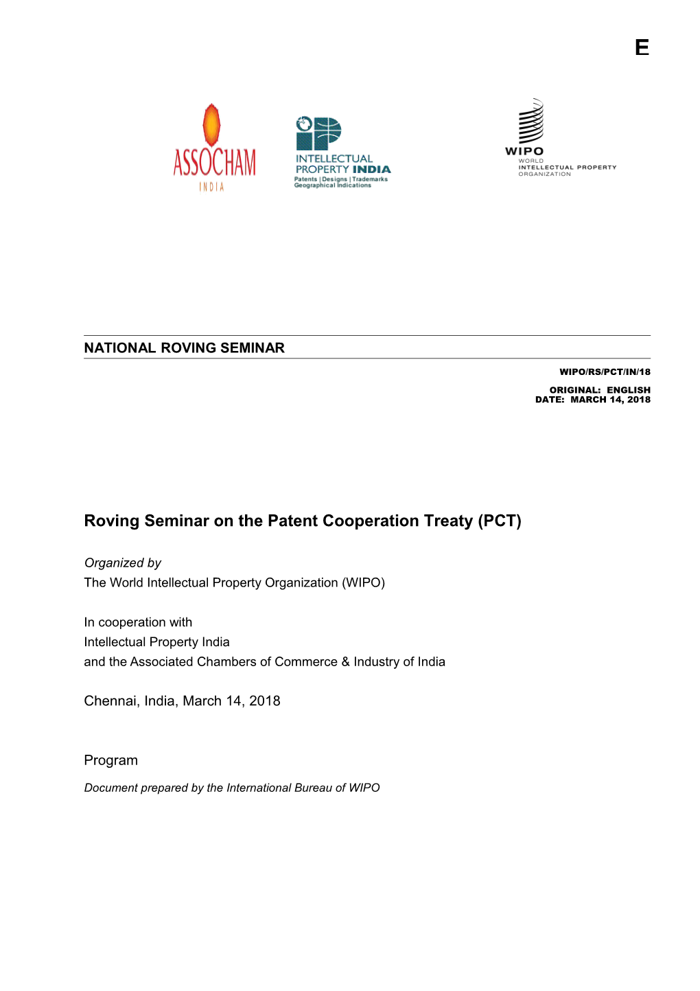 WIPO Roving Seminar on the Patent Cooperation Treaty (PCT)