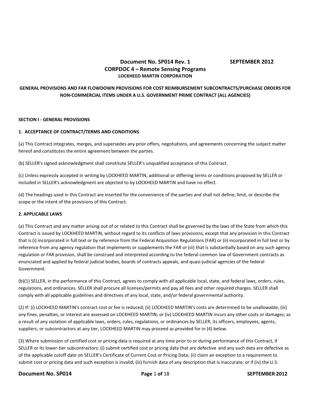 Document No. SP014 Rev. 1SEPTEMBER 2012