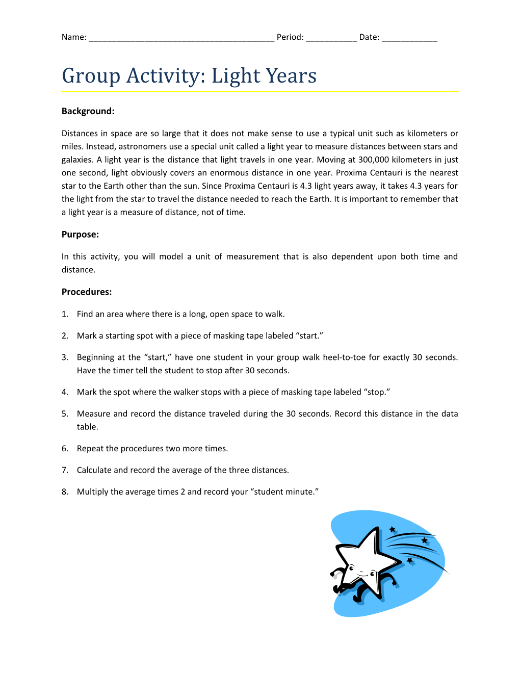Group Activity: Light Years