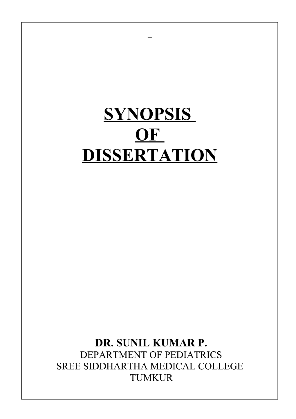 Dr. Sunil Kumar P