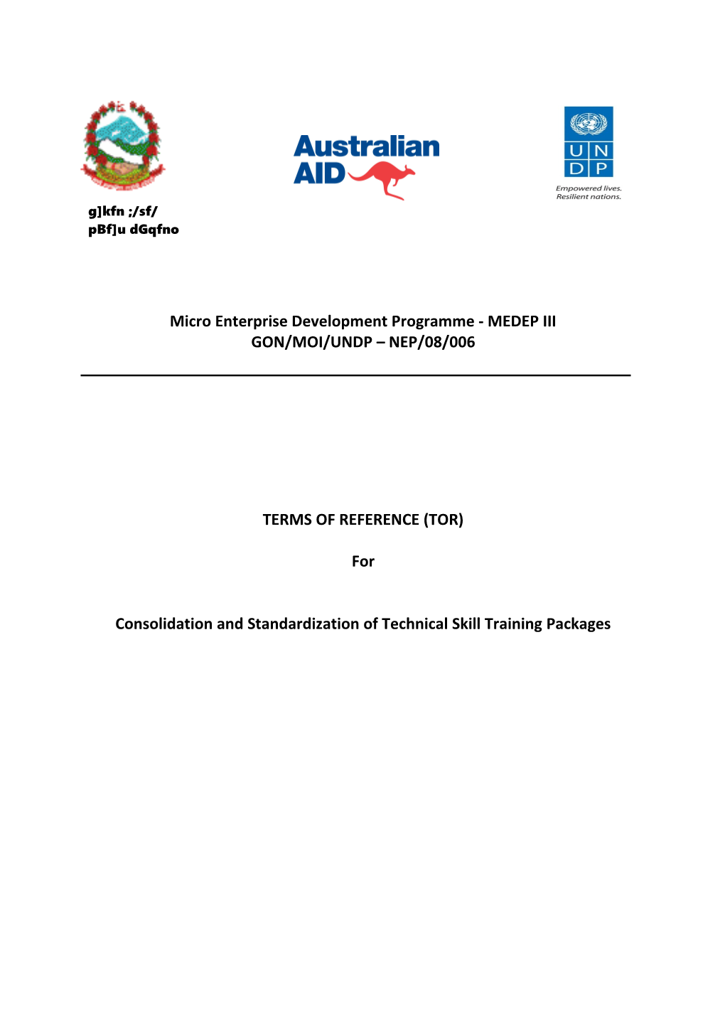 Micro Enterprise Development Programme - MEDEP