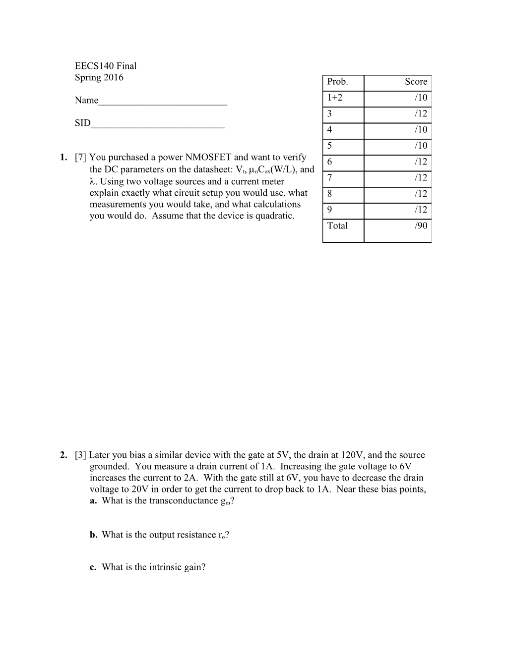 7 You Purchased a Power Nmosfetand Want to Verify the DC Parameters on the Datasheet