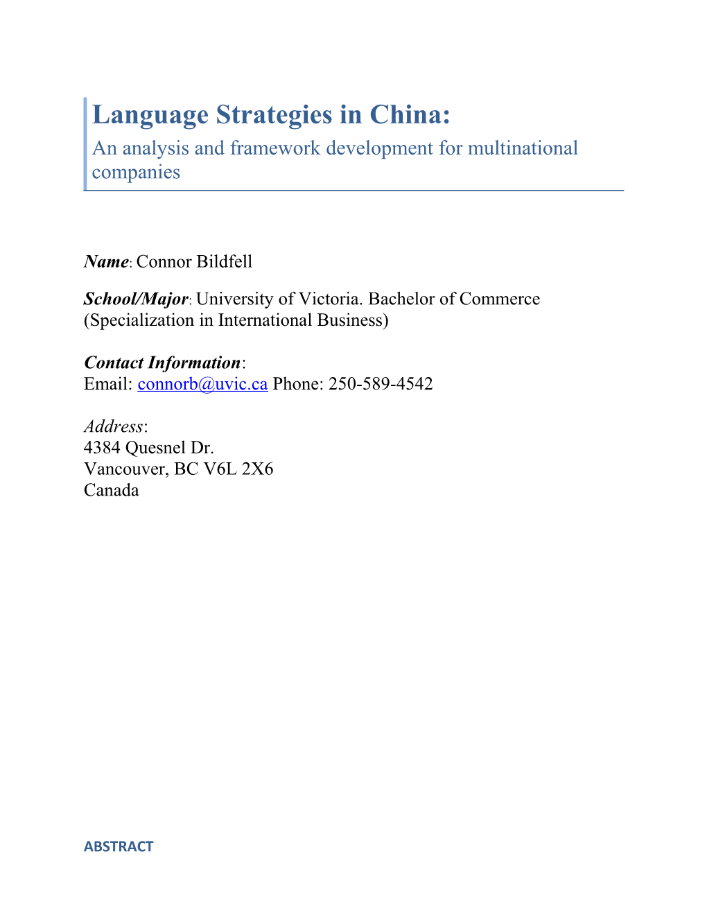 Language Strategies in China