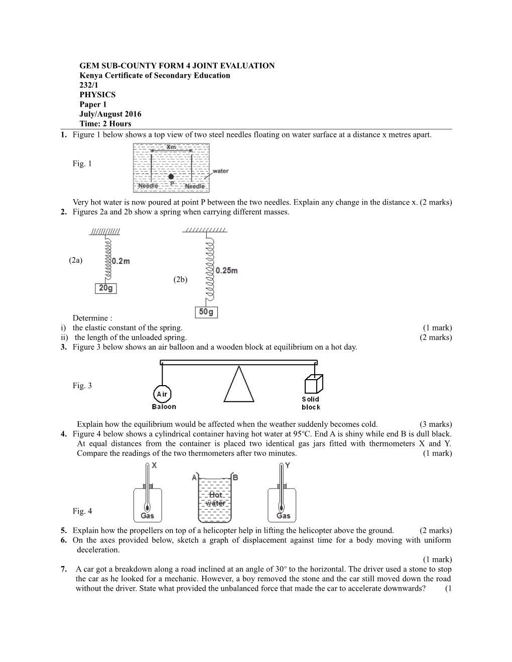 Gem Sub-County Form 4 Joint Evaluation