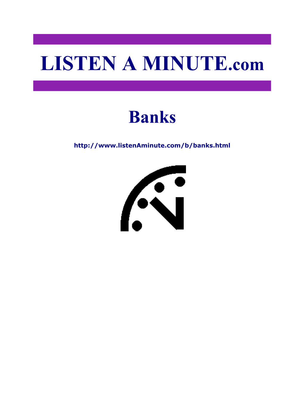 Listen a Minute.Com - ESL Listening - Banks