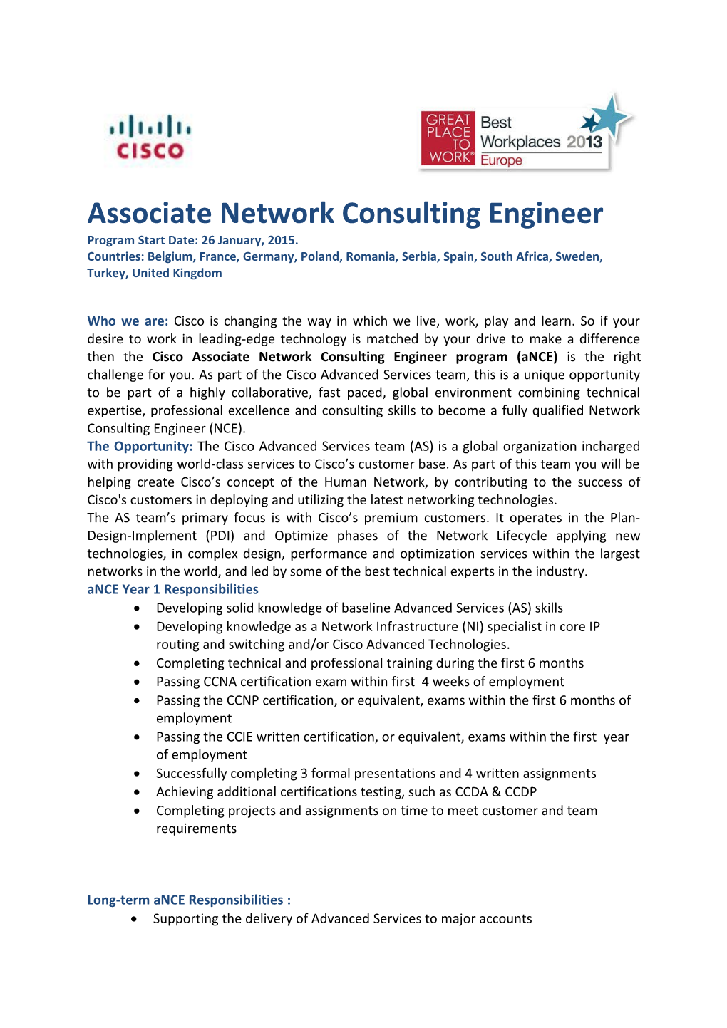 Associate Network Consulting Engineer