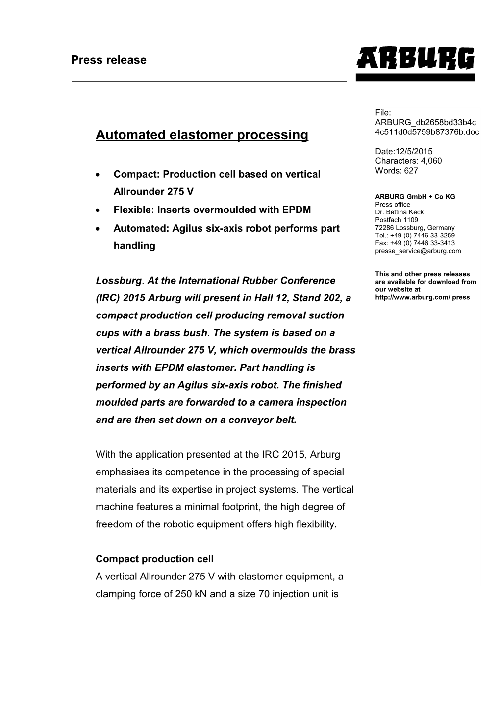 Automated Elastomer Processing