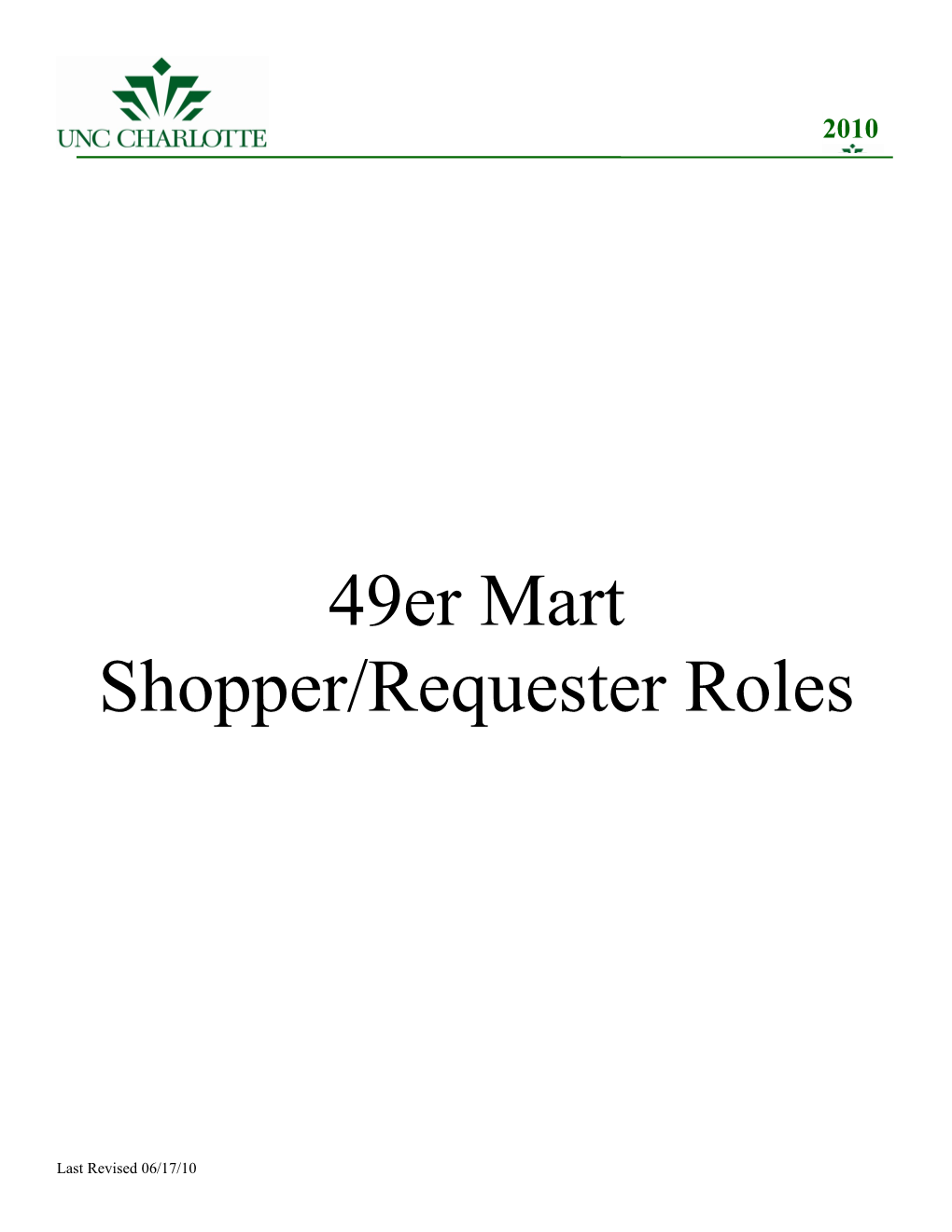 Shopper/Requester Roles