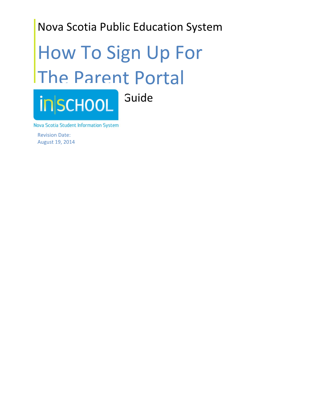 How to Sign up for the Parent Portal