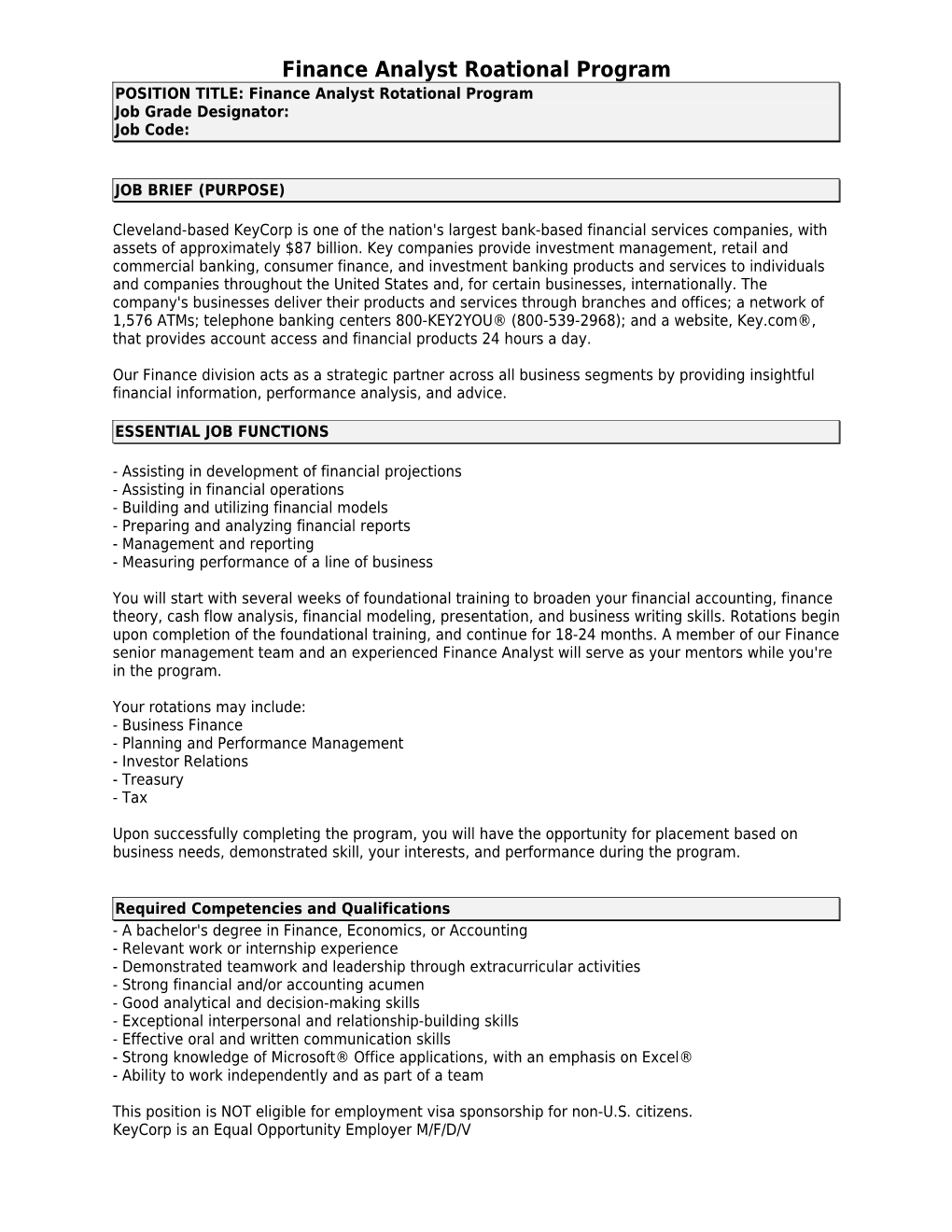 Job Description - Guidelines