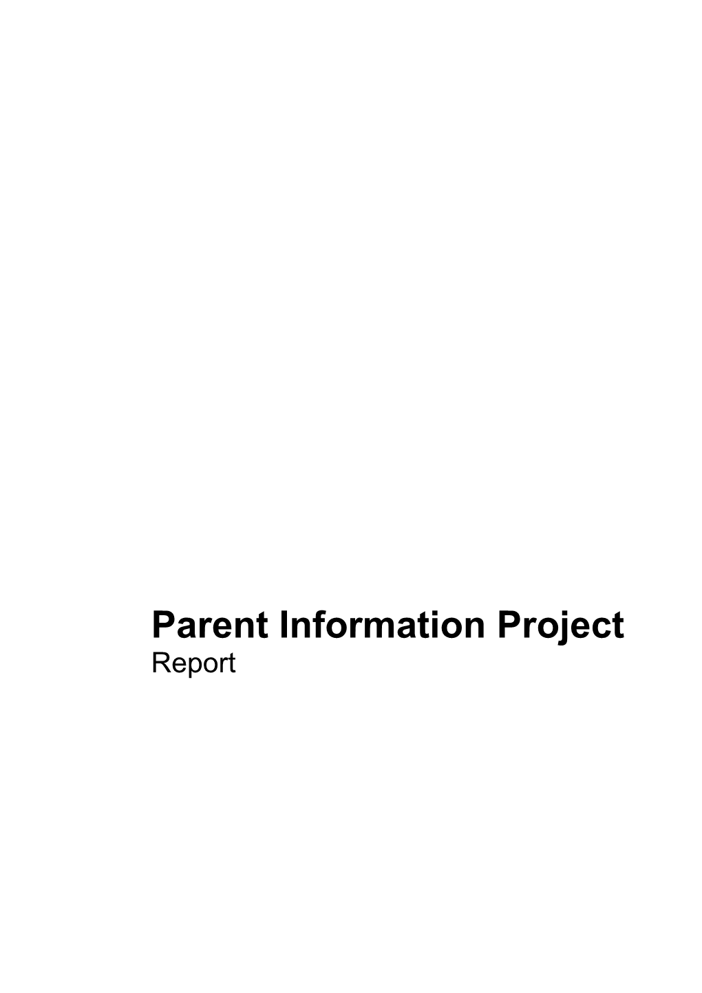 Parent Information Project