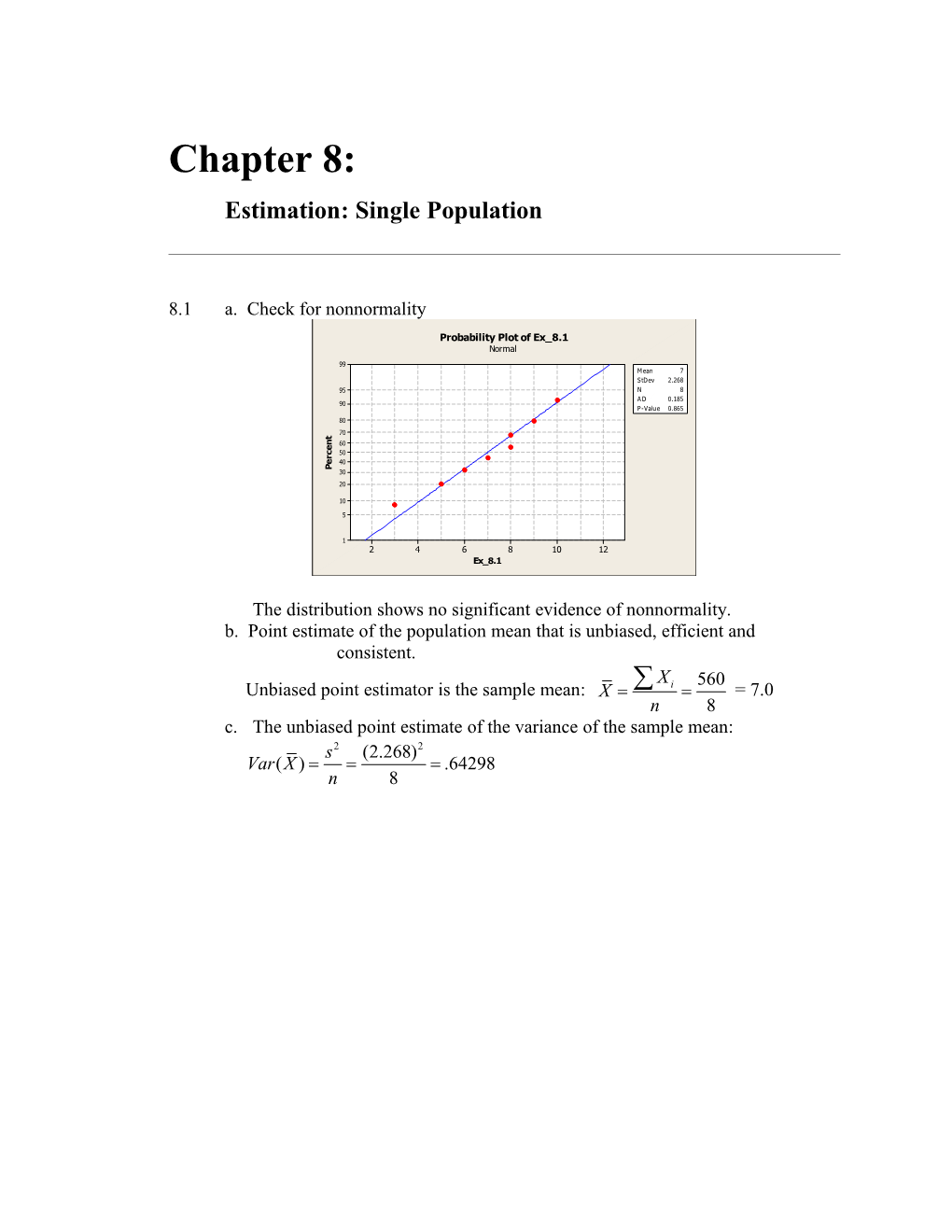 Estimation: Single Population