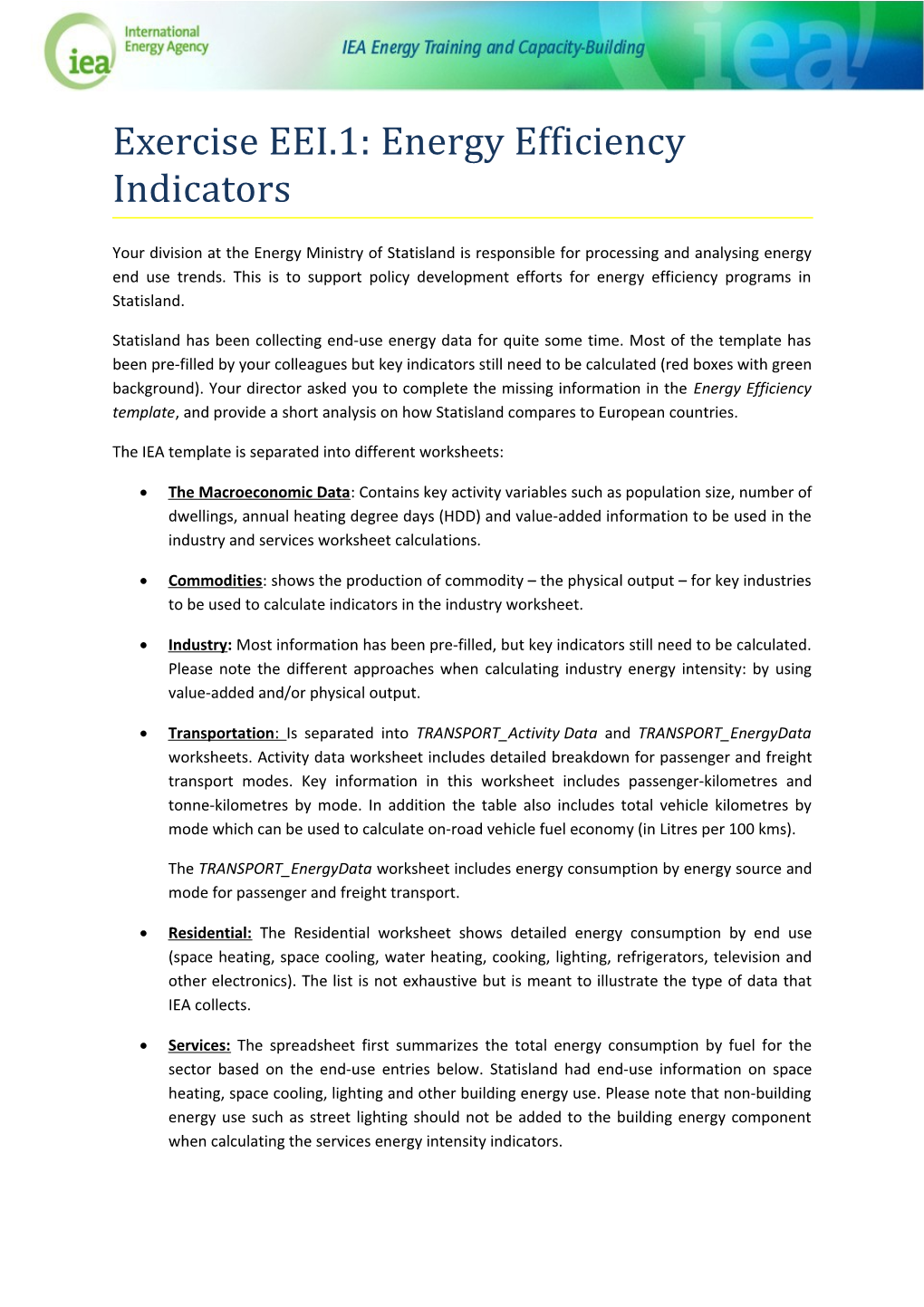 EE Indicators Exercises Document