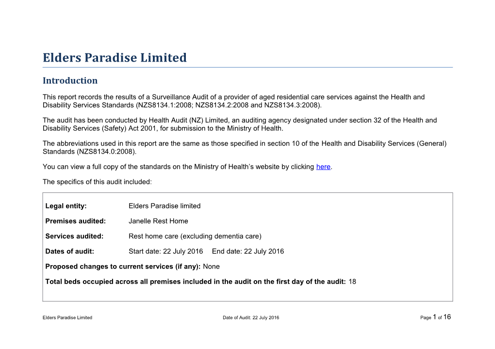 Elders Paradise Limited
