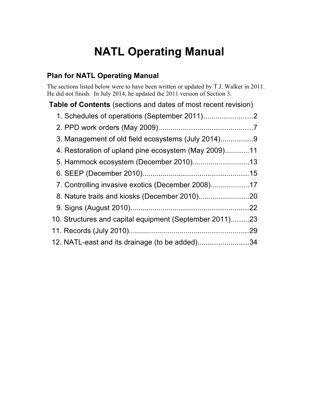 NATL Operating Manual