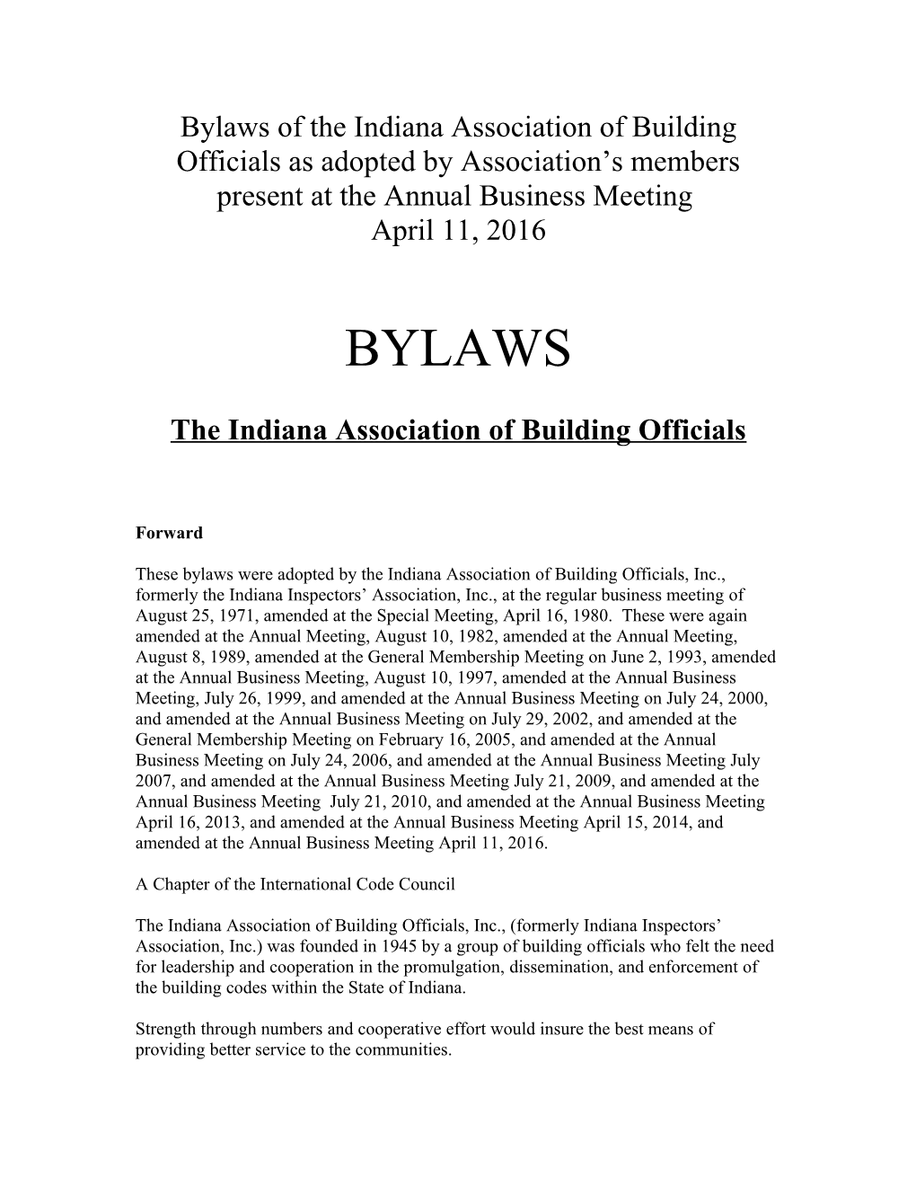 The Indiana Association of Building Officials