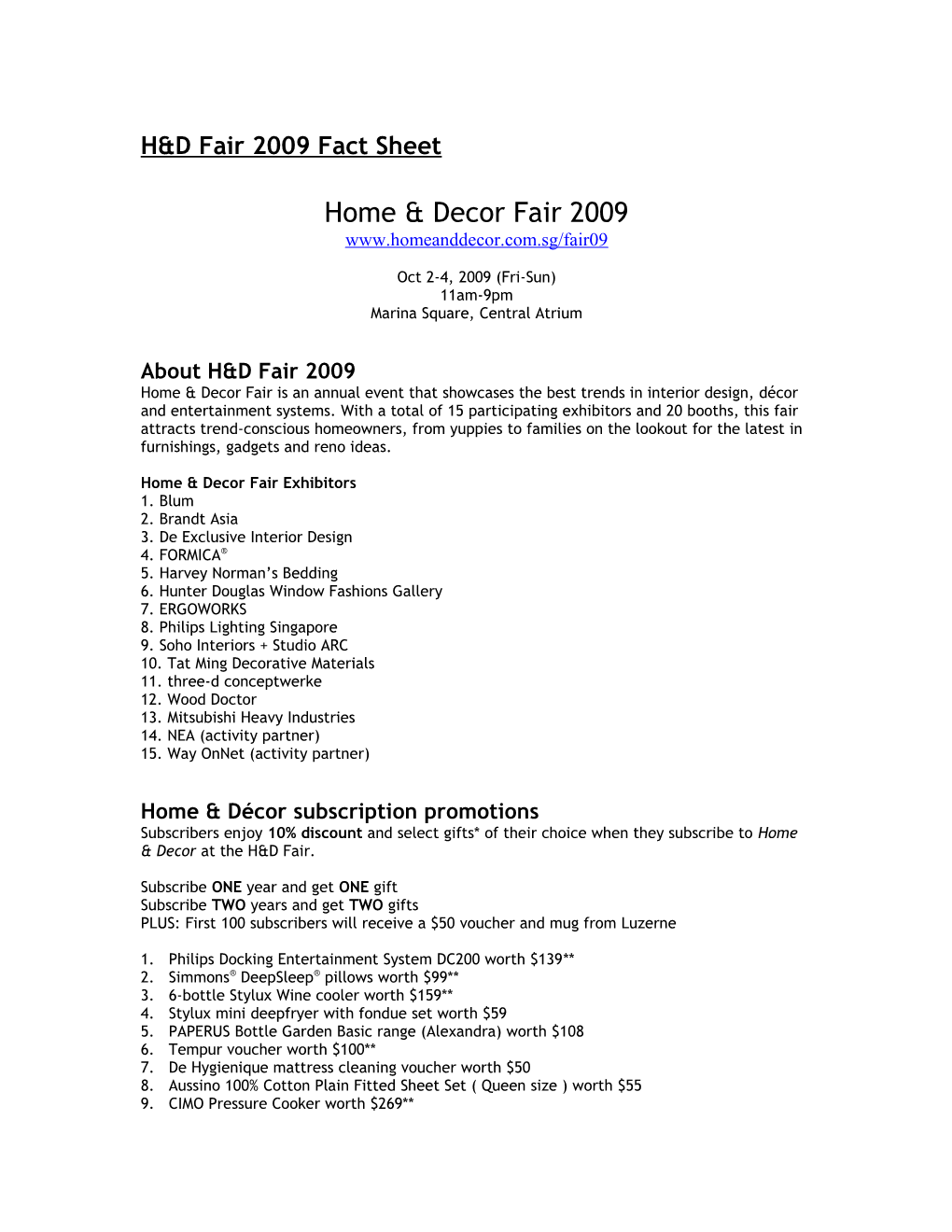 H&D Sep 08: HD Fair 2008 Event Teaser Ad (1Pp)
