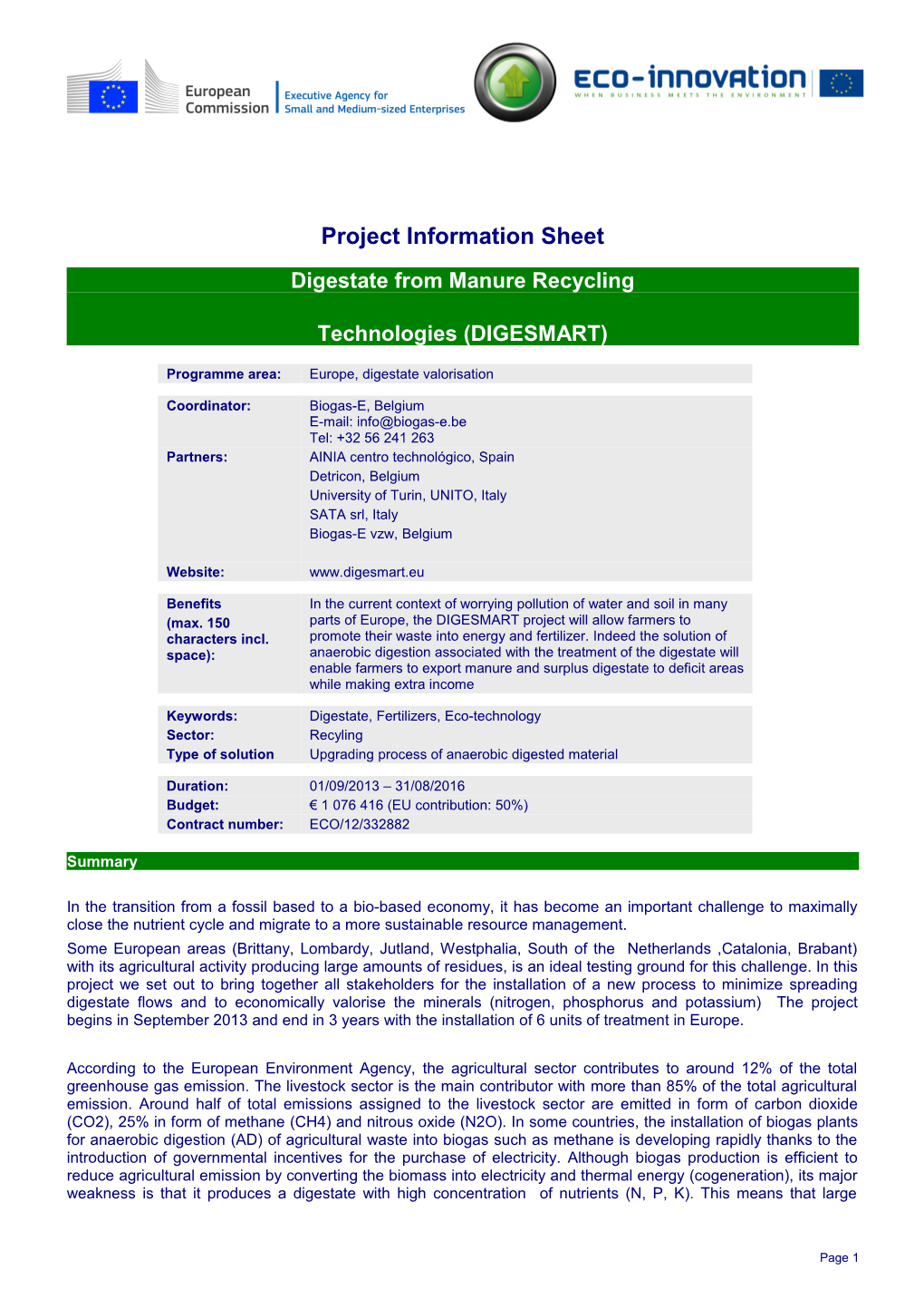 Digestate from Manure Recycling