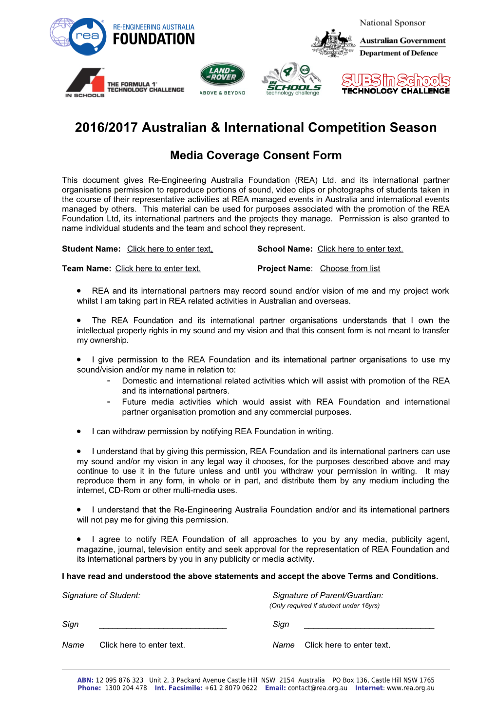2016/2017Australian & International Competition Season