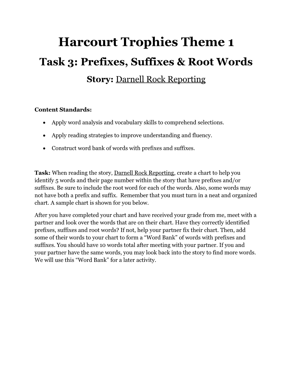 Task 3: Prefixes, Suffixes & Root Words