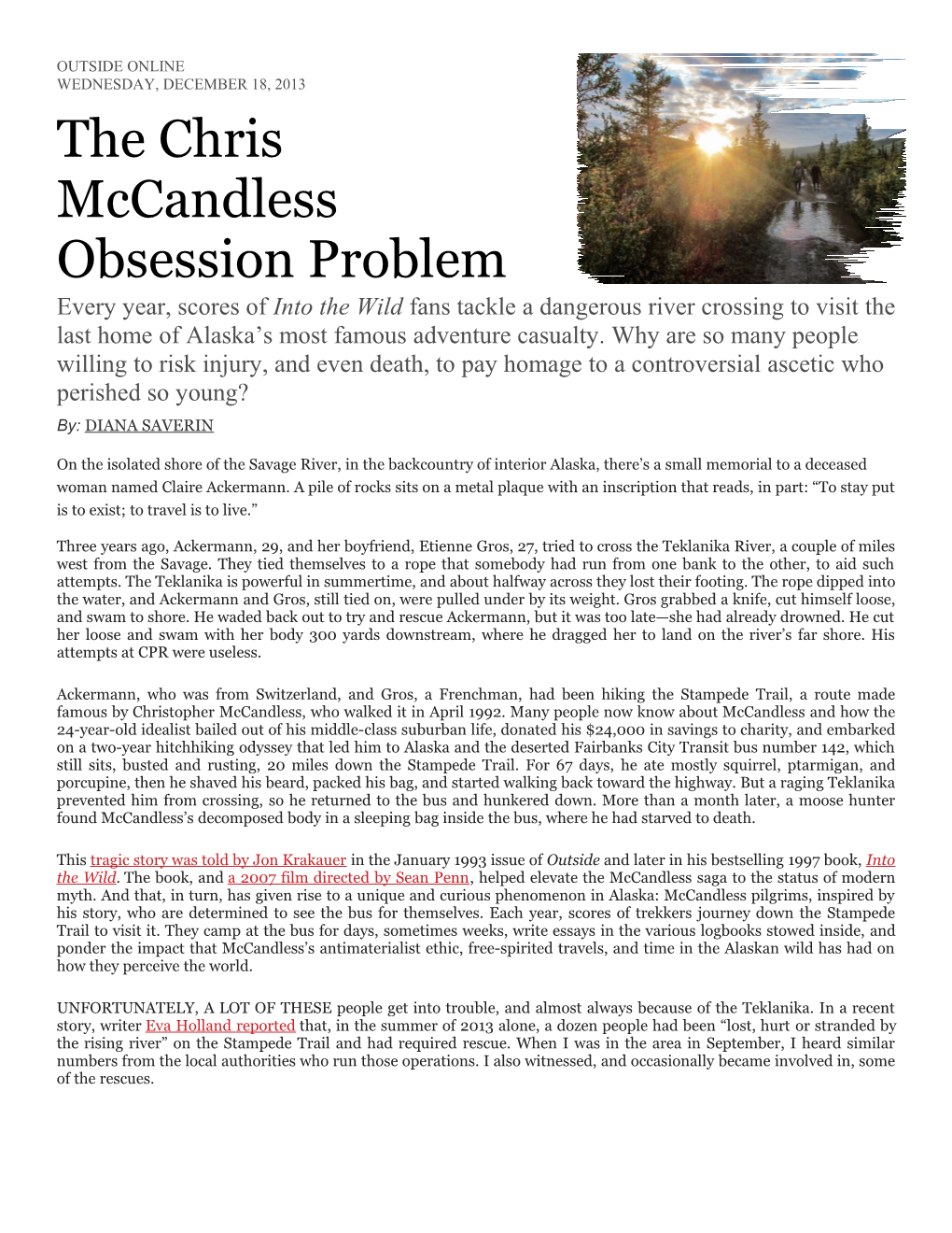 The Chris Mccandless Obsession Problem