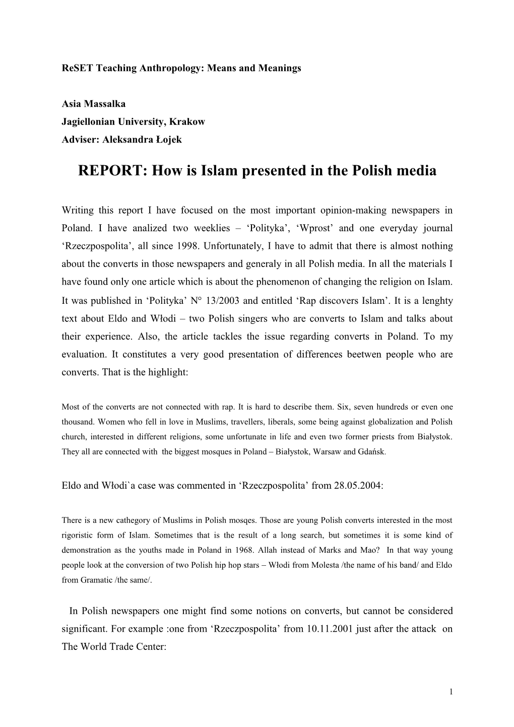 REPORT: How Is Islam Presented in Polish Media