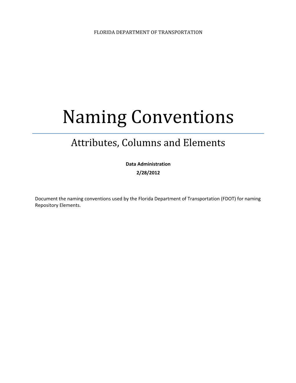 Element Naming Conventions