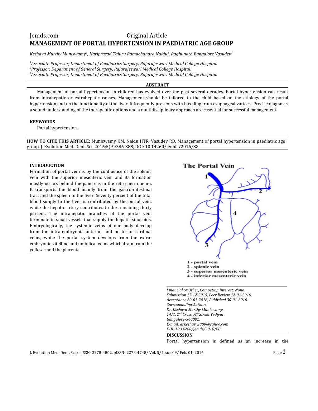 Management of Portal Hypertension in Paediatric Age Group