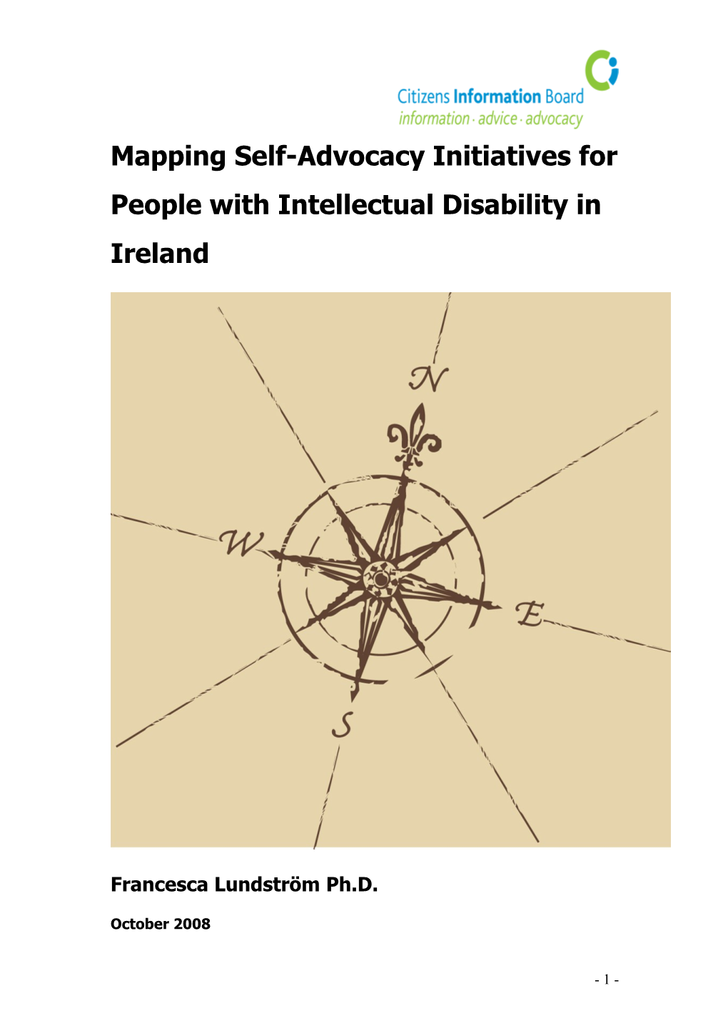 Mapping Self-Advocacy Initiatives for People with Intellectual Disability in Ireland