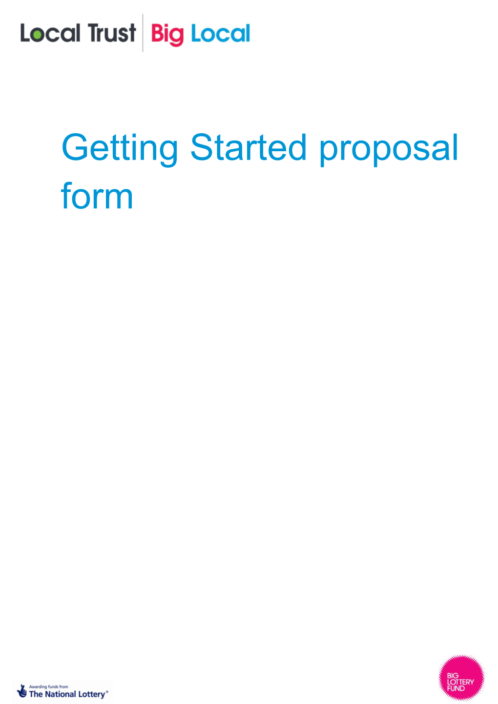 Getting Started Proposal Form