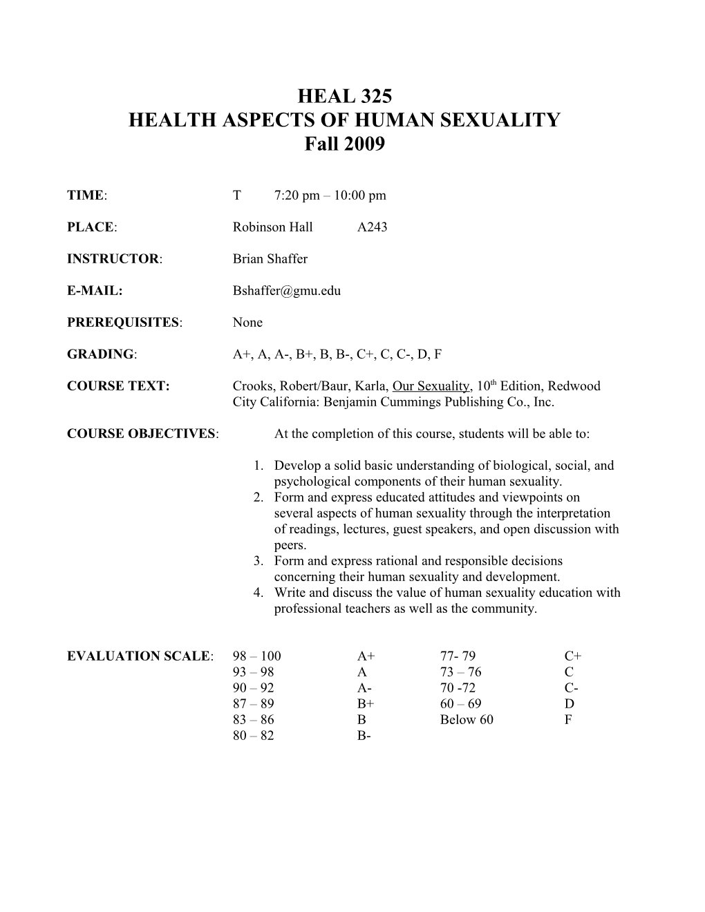 Health Aspects of Human Sexuality