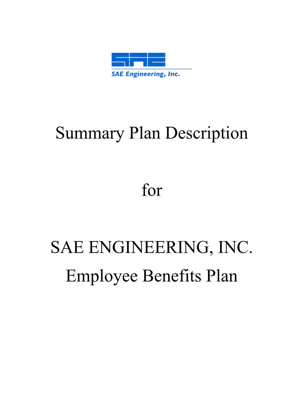 Sample Summary Plan Description