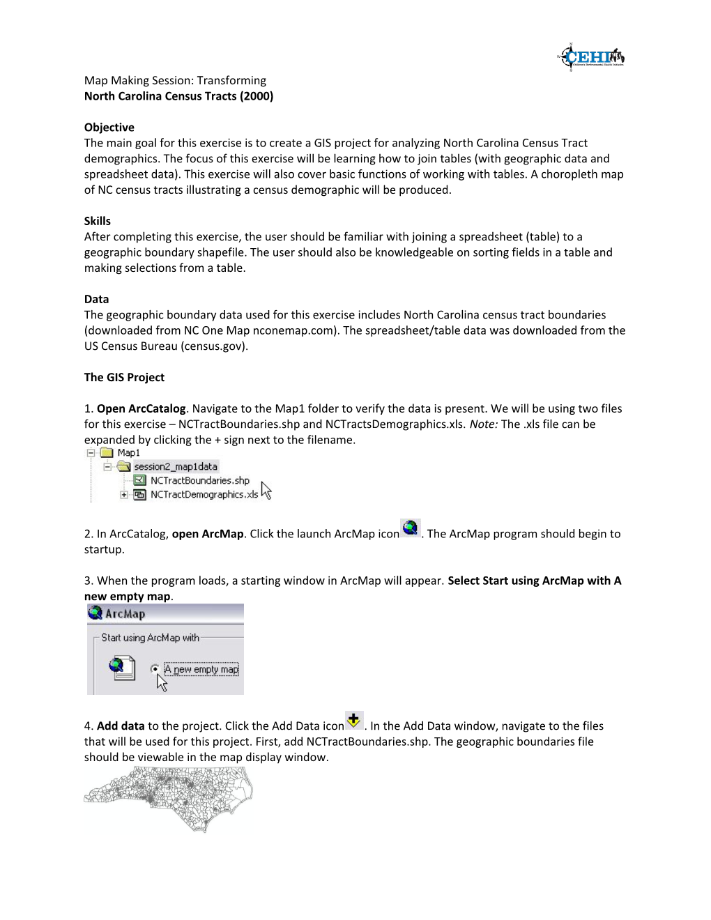 GIS Training: Map Making Session: Transforming, North Carolina Census Tracts