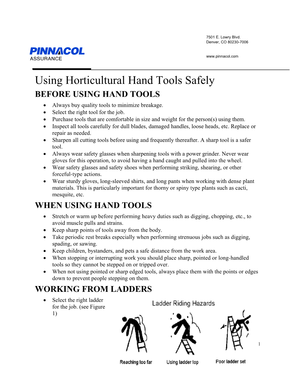 Using Horticultural Hand Tools Safely