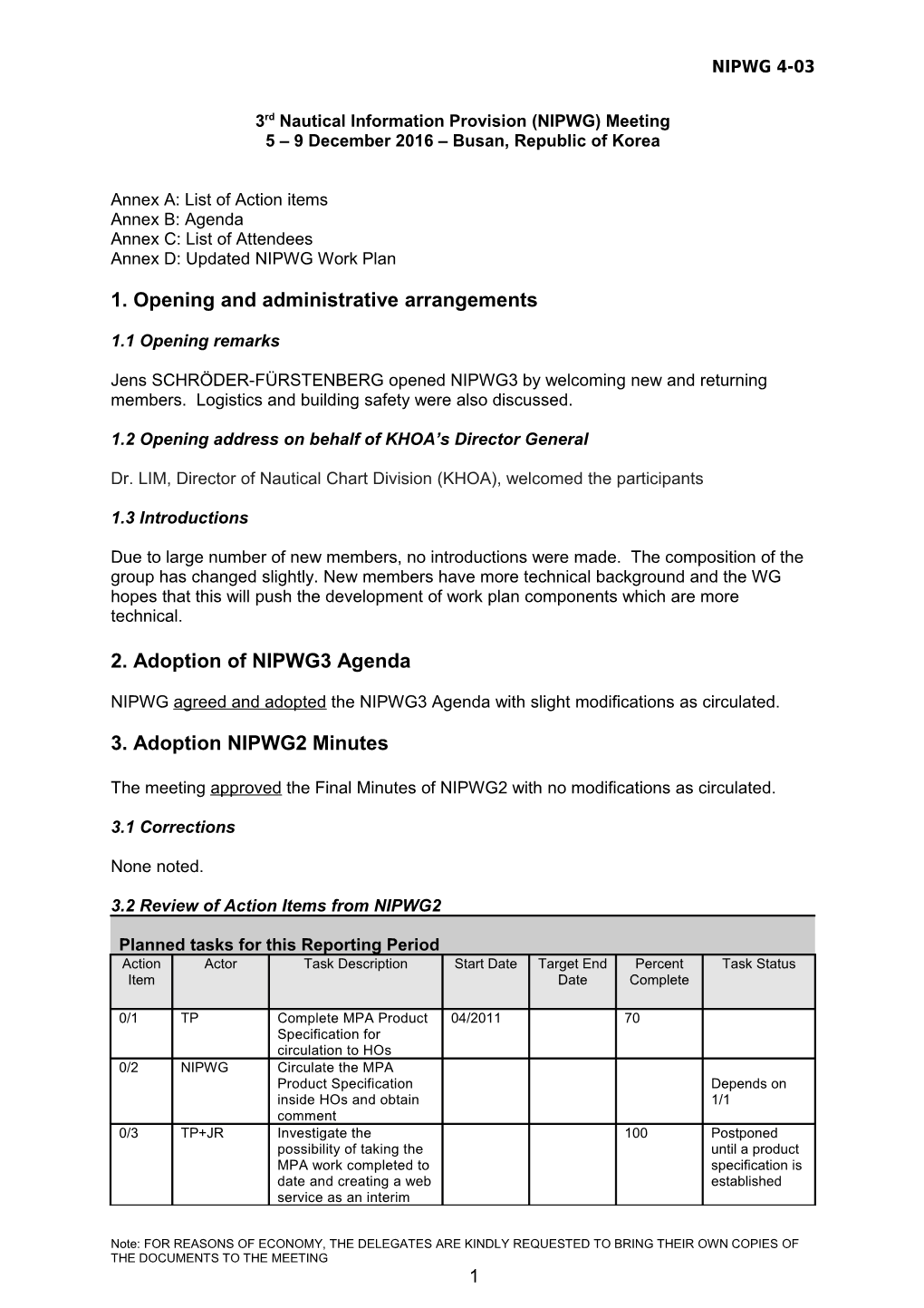 3Rdnautical Information Provision (NIPWG) Meeting