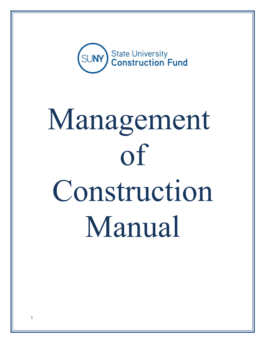 Management of Construction Projects Manual