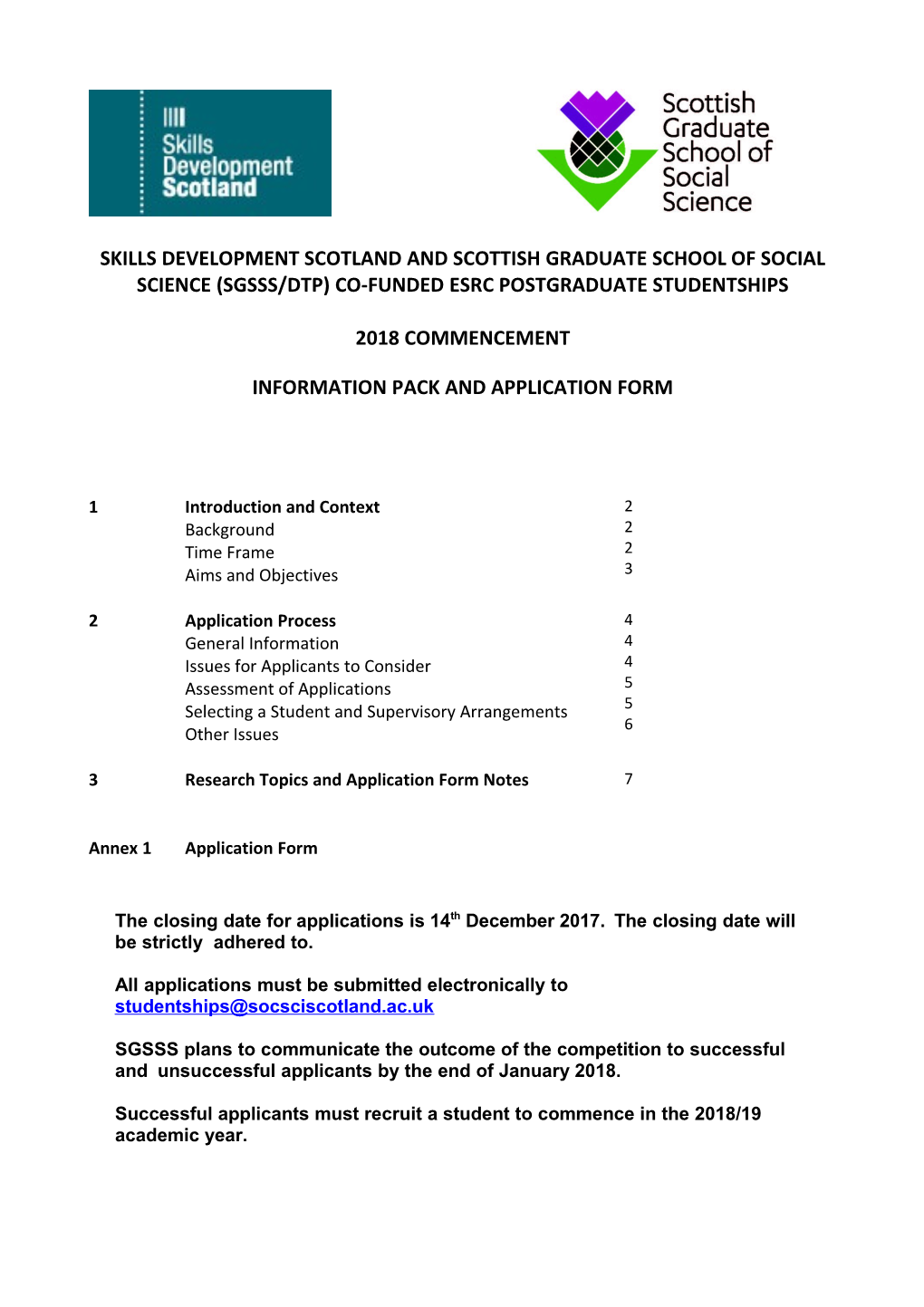Information Pack and Application Form