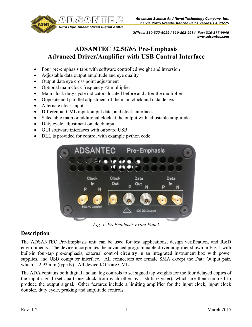 Advanced Driver/Amplifierwith USB Control Interface