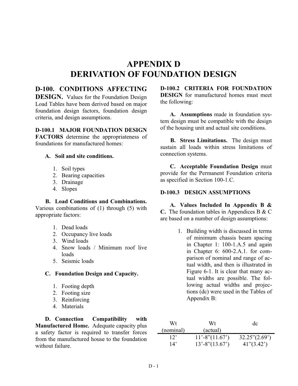 Appendix D Derivation of Foundation Design