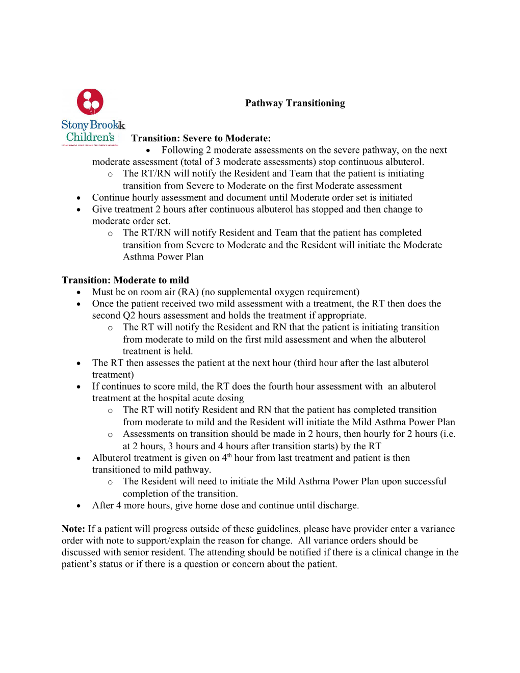 Pathway Transitioning