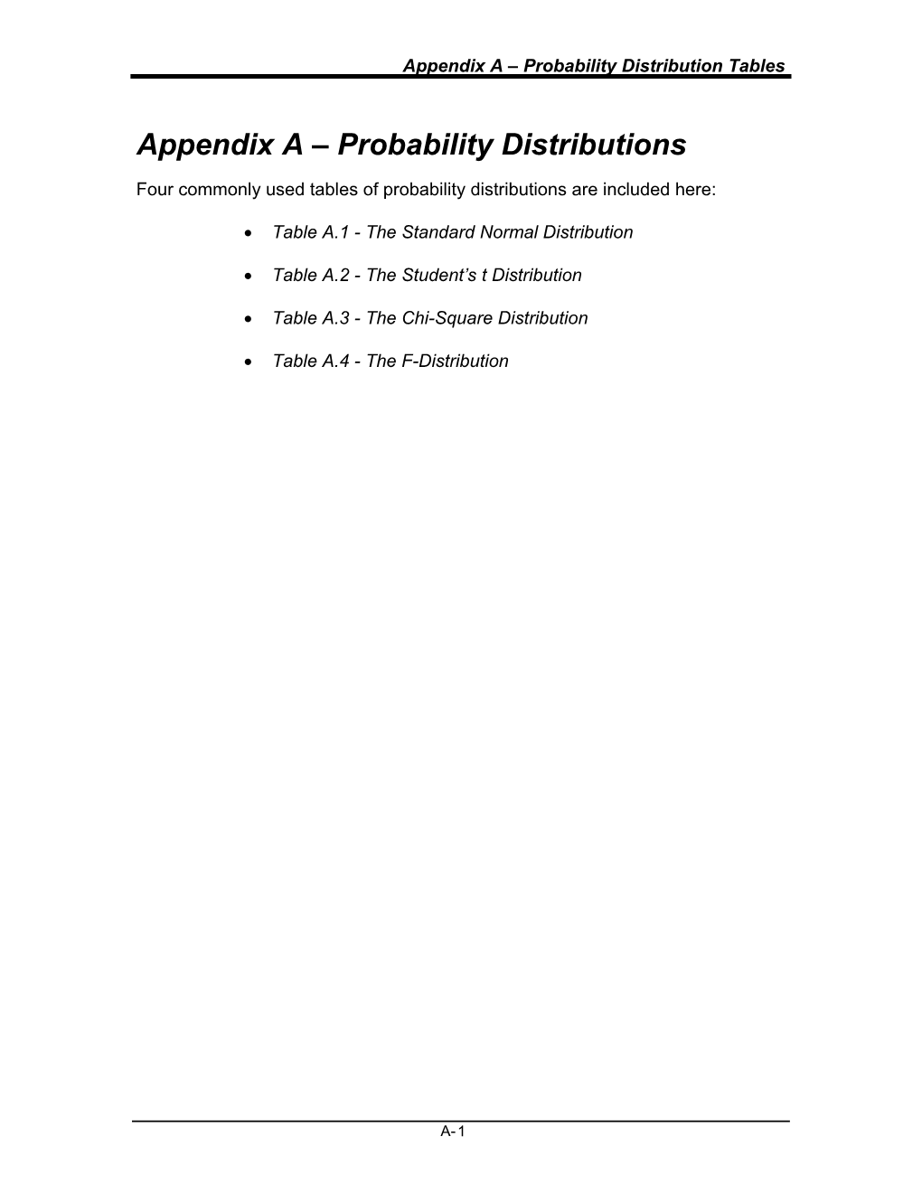 Appendix a Probability Distributions