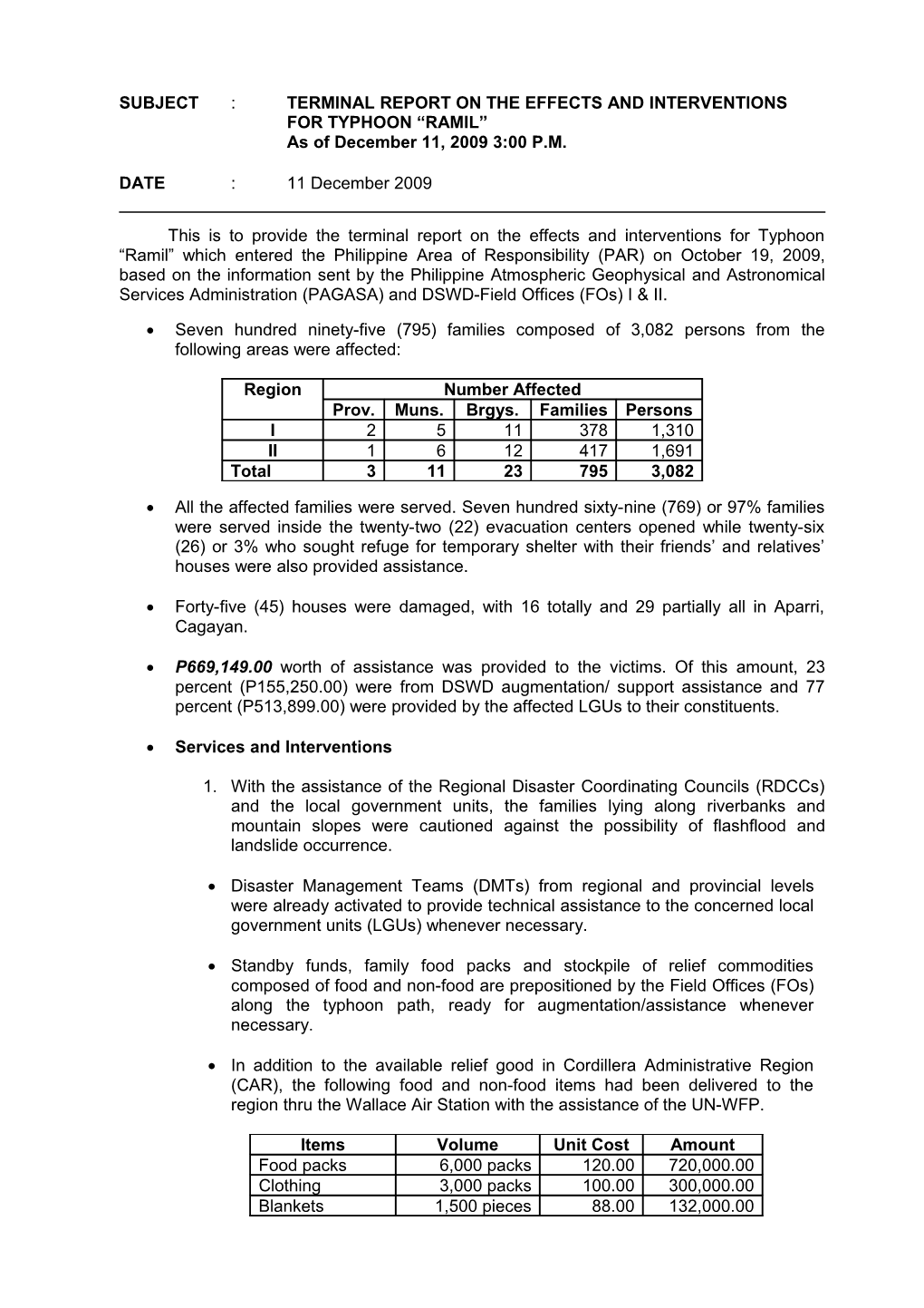 DSWD Sitrep 091211 Ramil