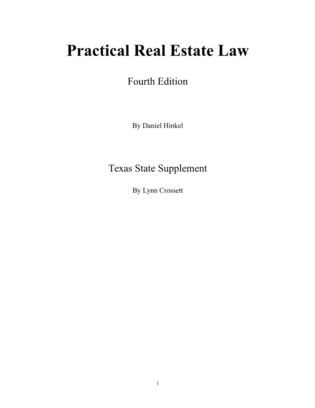 Practical Real Estate Law